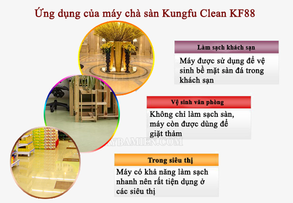  Kungfu Clean KF88 được ứng dụng trong nhiều khu vực